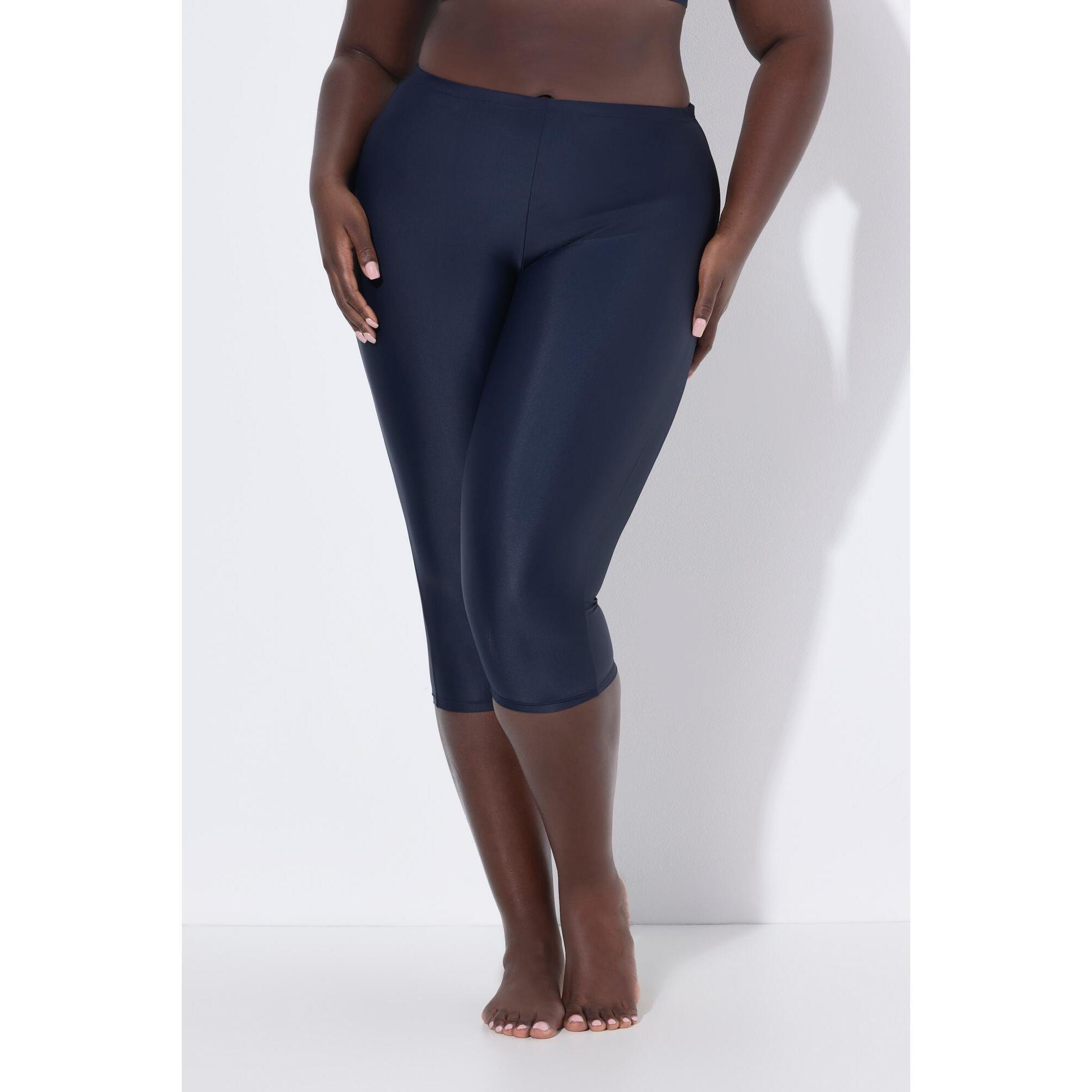 Ulla Popken - Femme Corsaire De Natation Longueur Genou Matière Stretch Ultra-confortable - Maillot De Bain 1 Pièce - Bleu - Decathlon