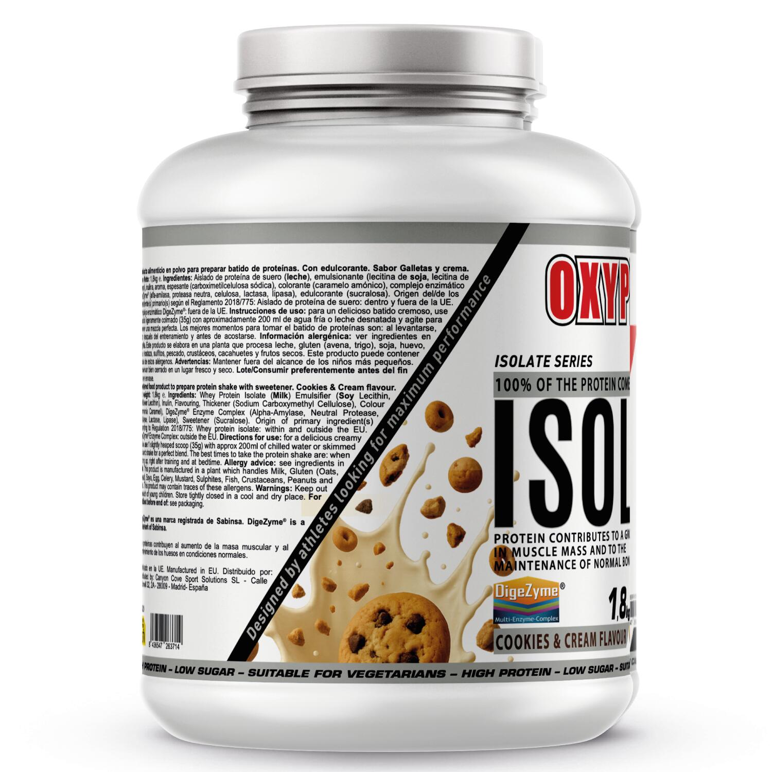 OXYPRO NUTRITION - ISOLATE (con DigeZyme®) -1,8kg Sabor Cookies & Cream 3/5