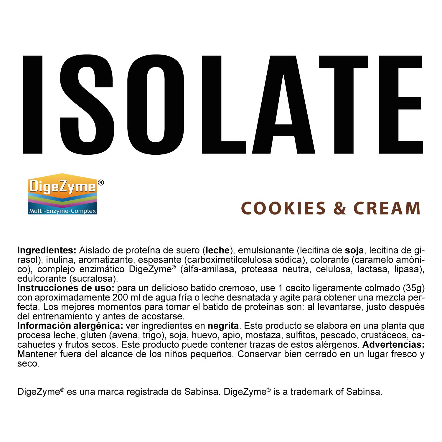 OXYPRO NUTRITION - ISOLATE (con DigeZyme®) -1,8kg Sabor Cookies & Cream 5/5
