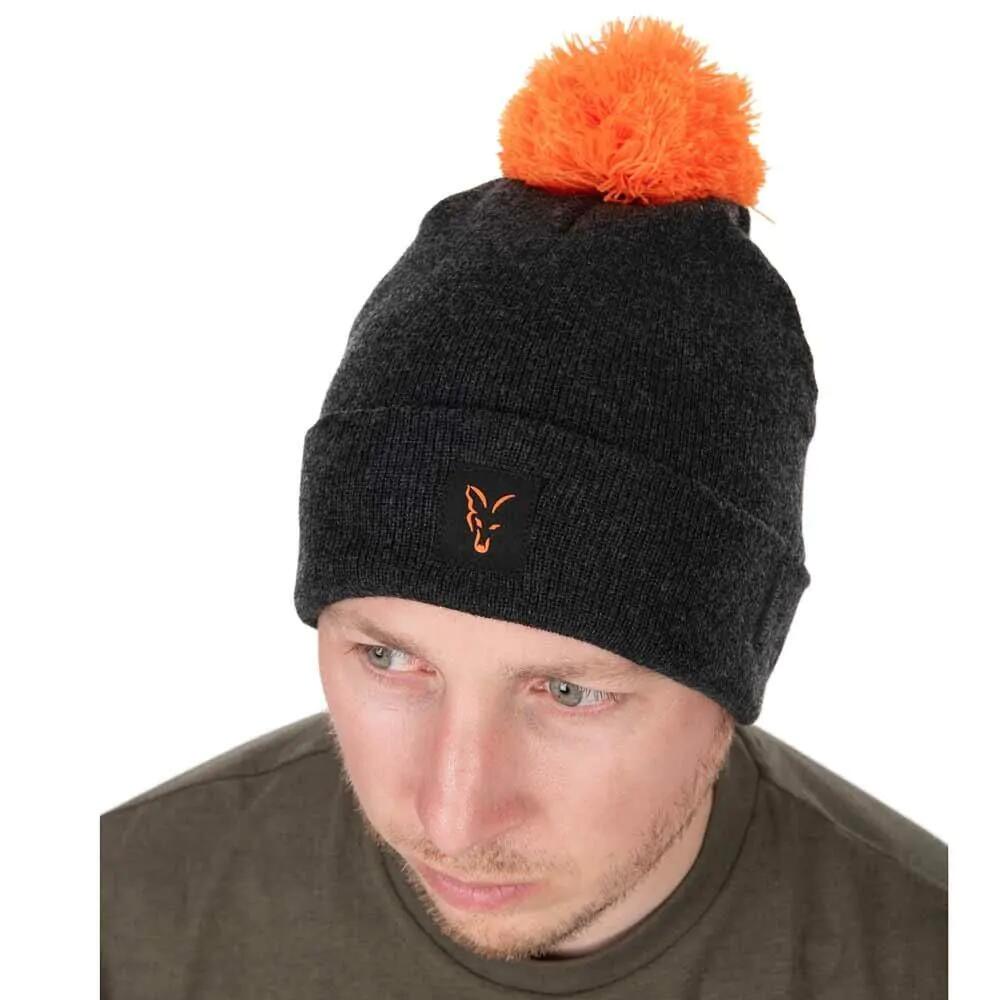 Bonnet à pompon Fox Collection Noir/Orange 3/6