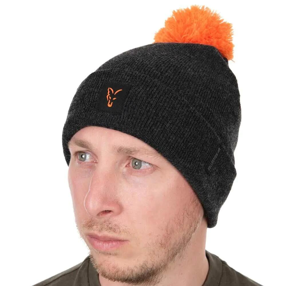 Bonnet à pompon Fox Collection Noir/Orange 5/6