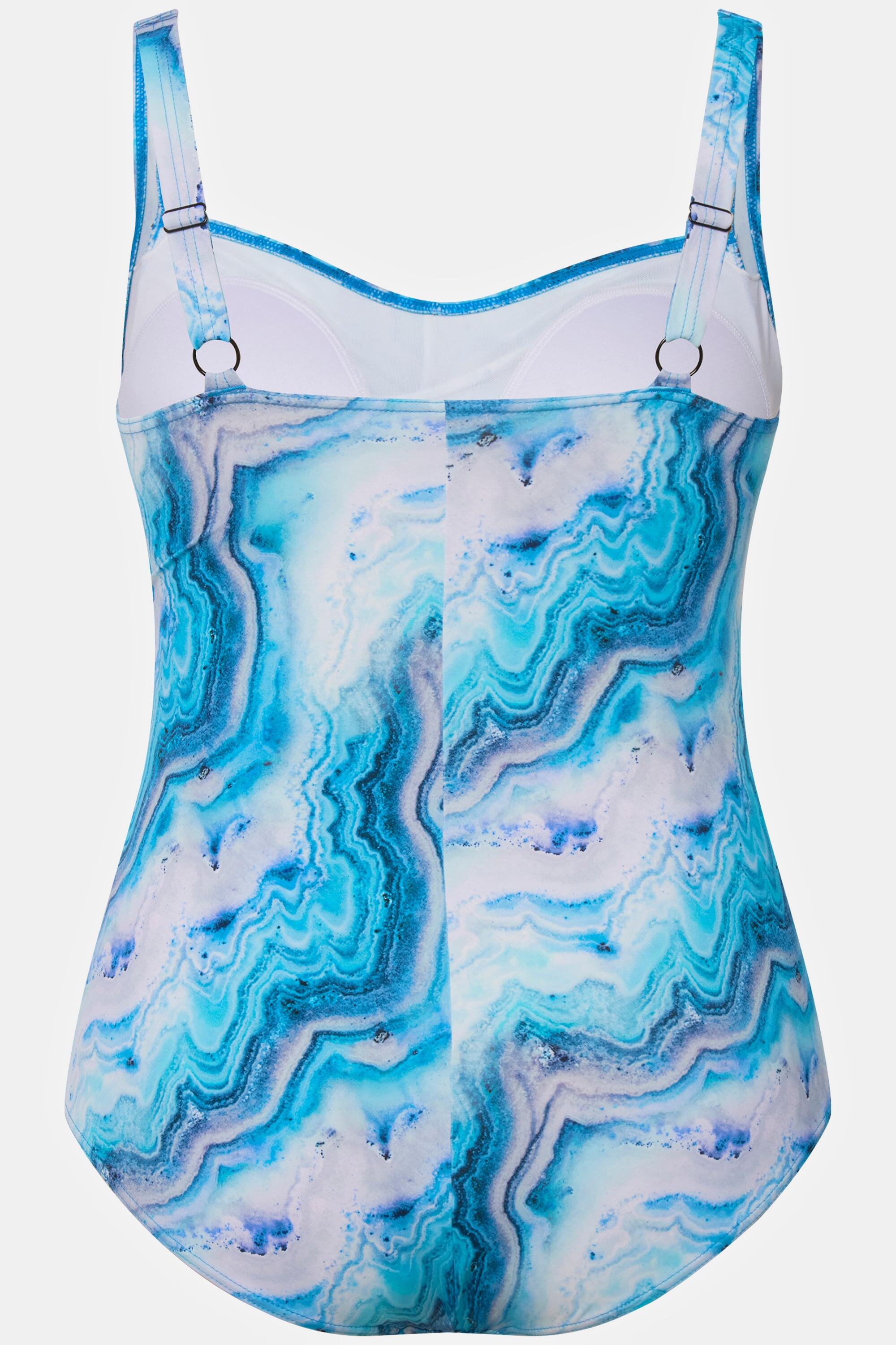 Femme Maillot de bain sans bonnets souples drapé et imprimé marbré 6/6
