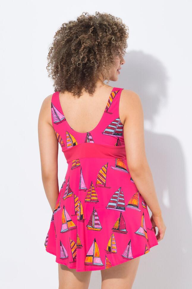 Damska Sukienka Kąpielowa łódka miękkie miseczki z recyklingu