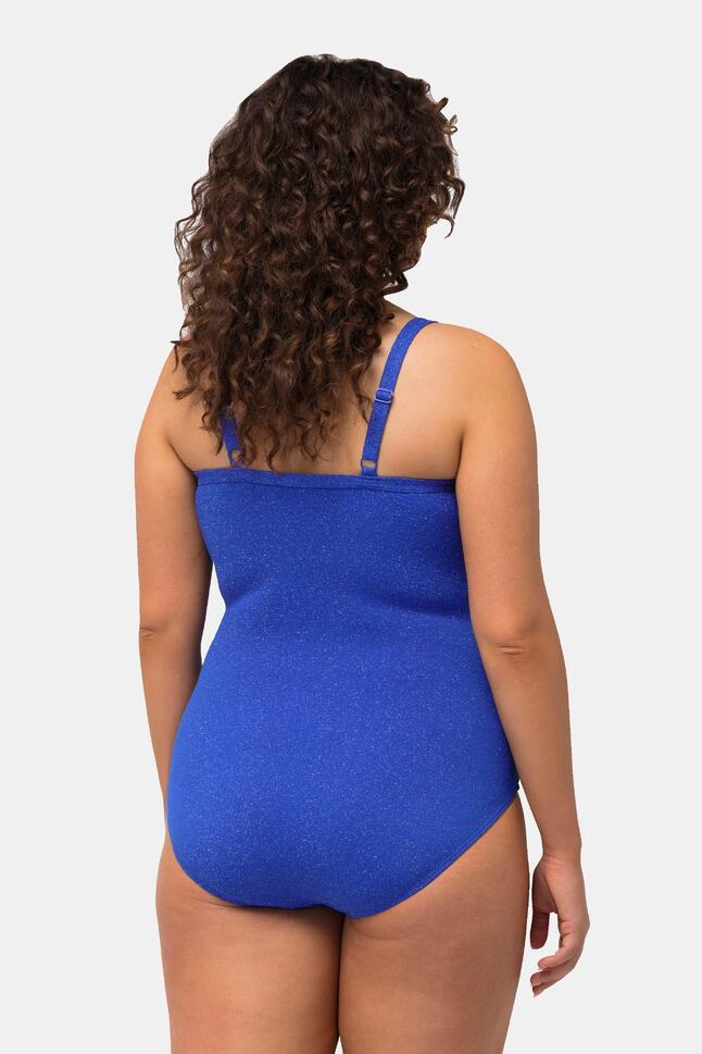 Damski Strój kąpielowy brokat faktura miękkie miseczki w kopertowym stylu