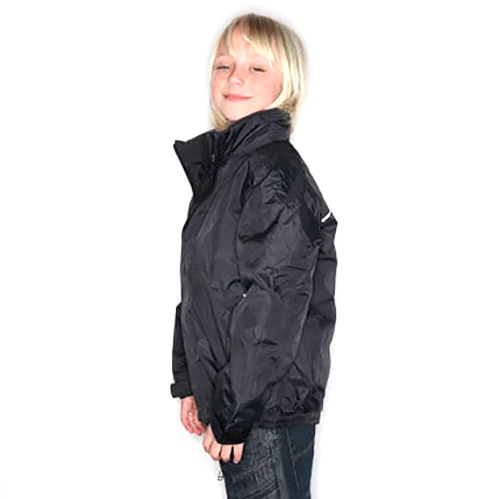Kids/Childrens Waterproof Windproof r Jacket (Black/Ash) 3/5