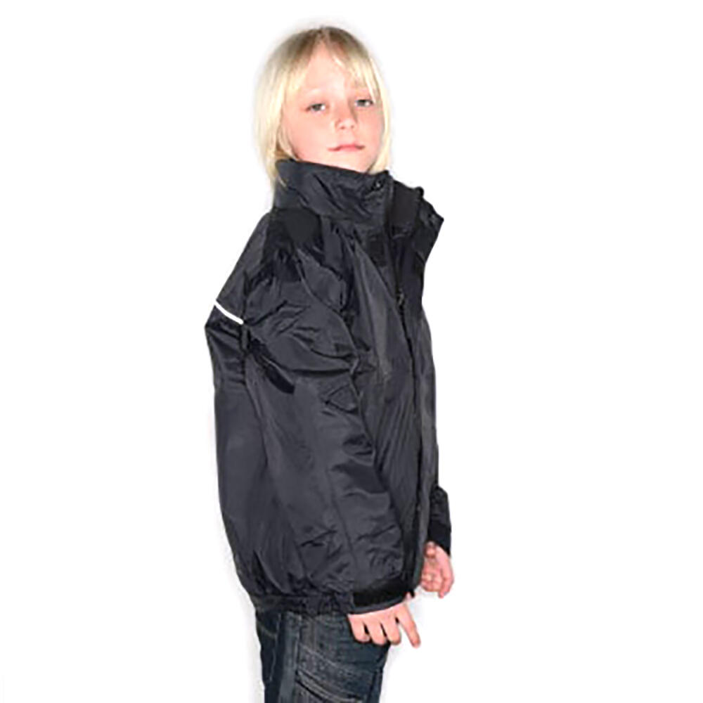 Kids/Childrens Waterproof Windproof r Jacket (Black/Ash) 4/5