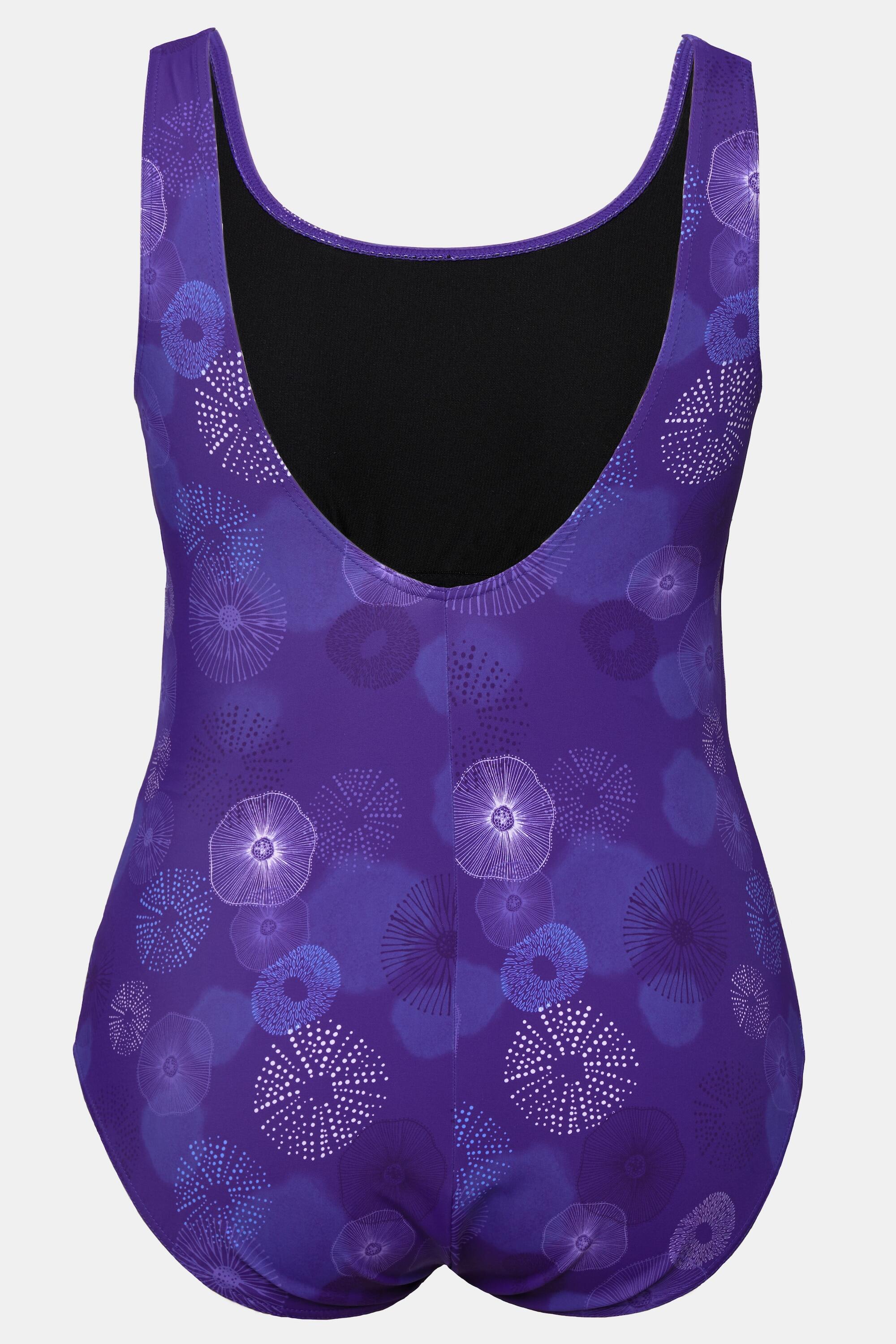 Femme Maillot de bain sans bonnets souples. Motif méduses fronces 7/7