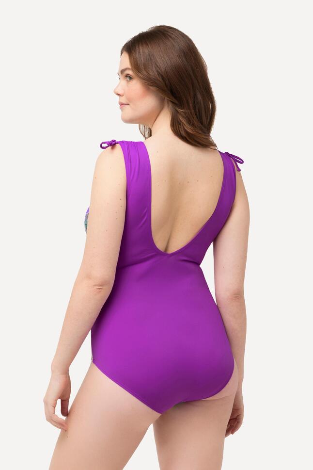 Damski Strój kąpielowy palma miękkie miseczki marszczona taśma na ramieniu