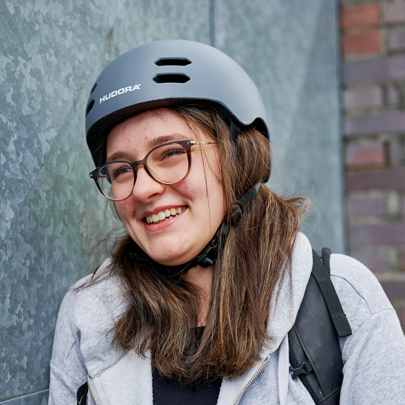 Casque de skate Hudora Allround en graphite, taille M (55-58 cm) 3/7
