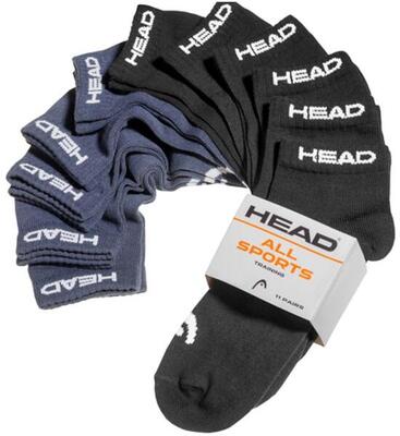 Head elements sneaker sokken 11-pack laag, zwart/marine, maat 39-42