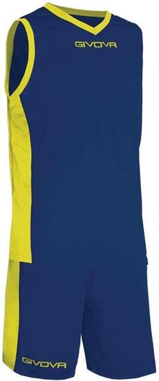 COMPLETO da basket givova blu/giallo