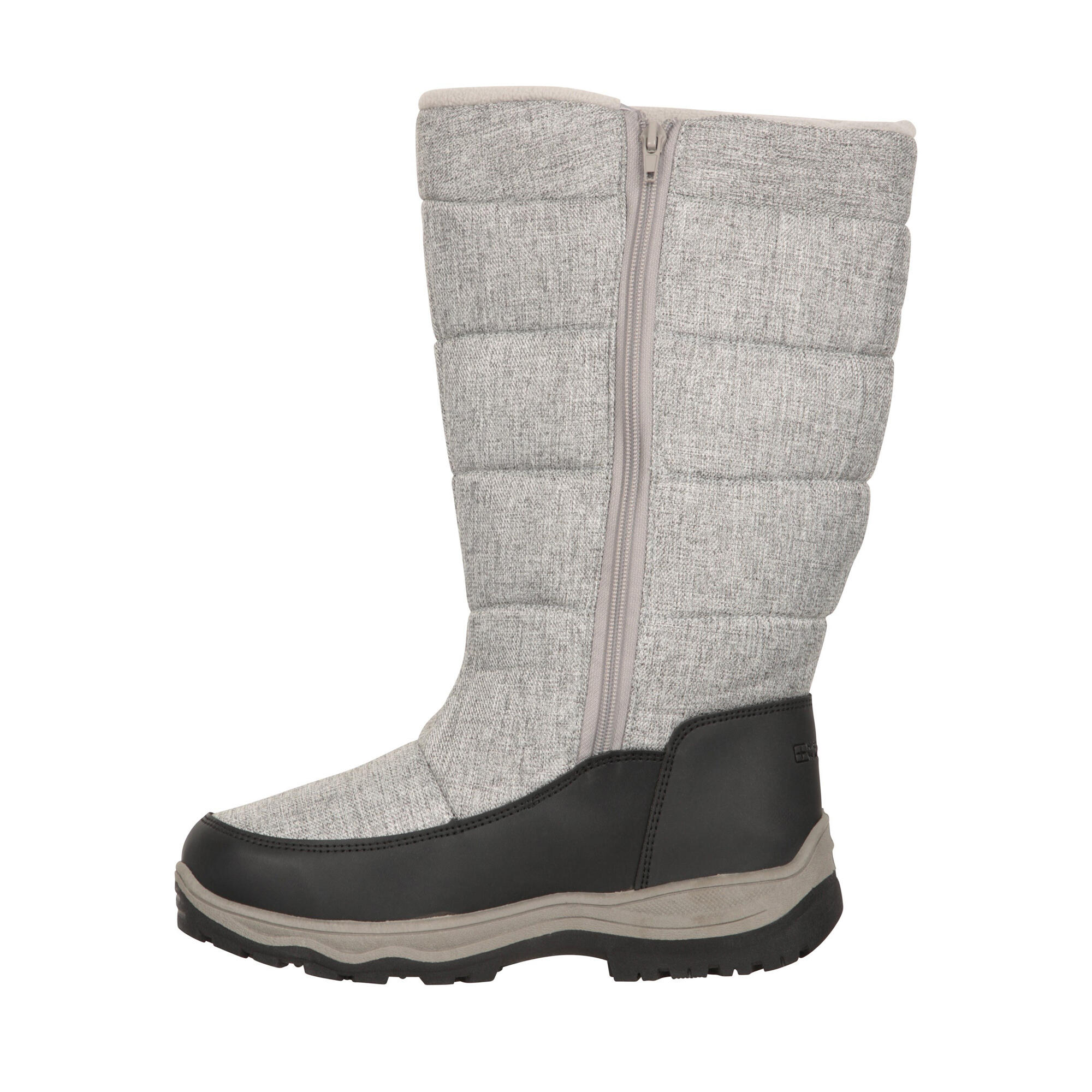 Womens/Ladies Icey Long Snow Boots (Light Grey) 3/4
