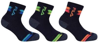 Fila 3-pack junior sokken quarter 23-26 navy/zwart