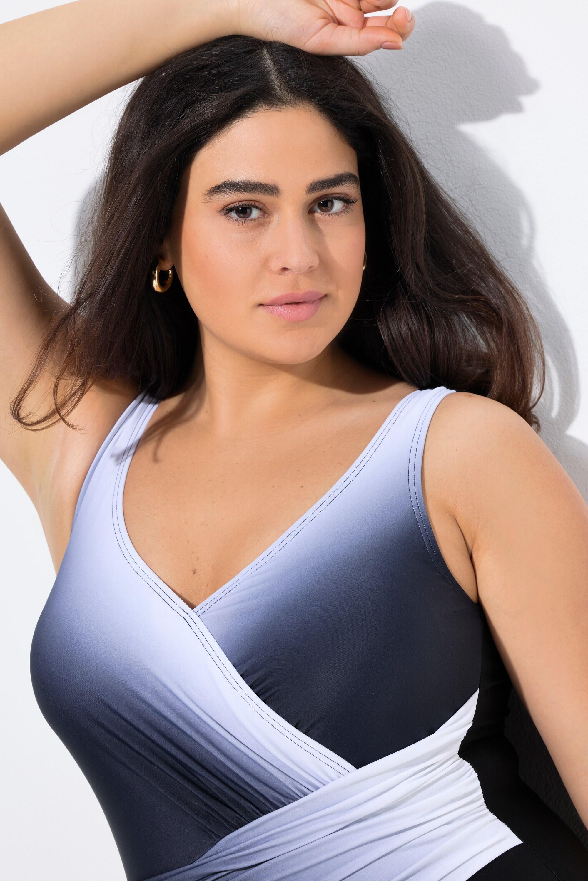 Damen Badeanzug Farbverlauf Softcups drapiert recycelt 4/7