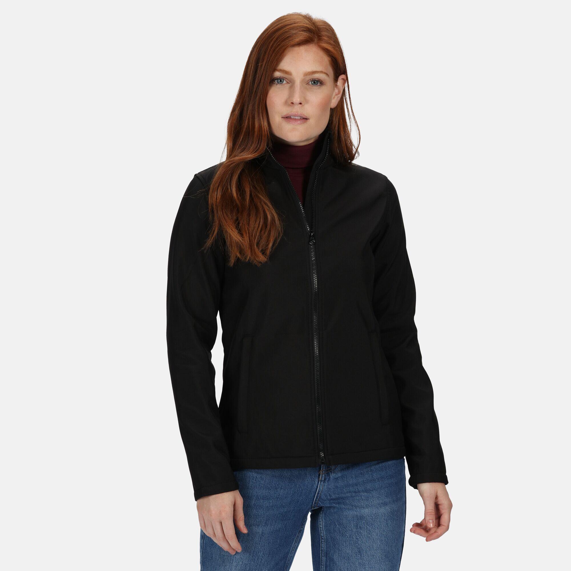 Womens/Ladies Ablaze Printable Softshell Jacket (Black/Black) 2/4