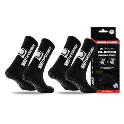 TAPEDESIGN Classic Grip Socken 2er-Pack Schwarz