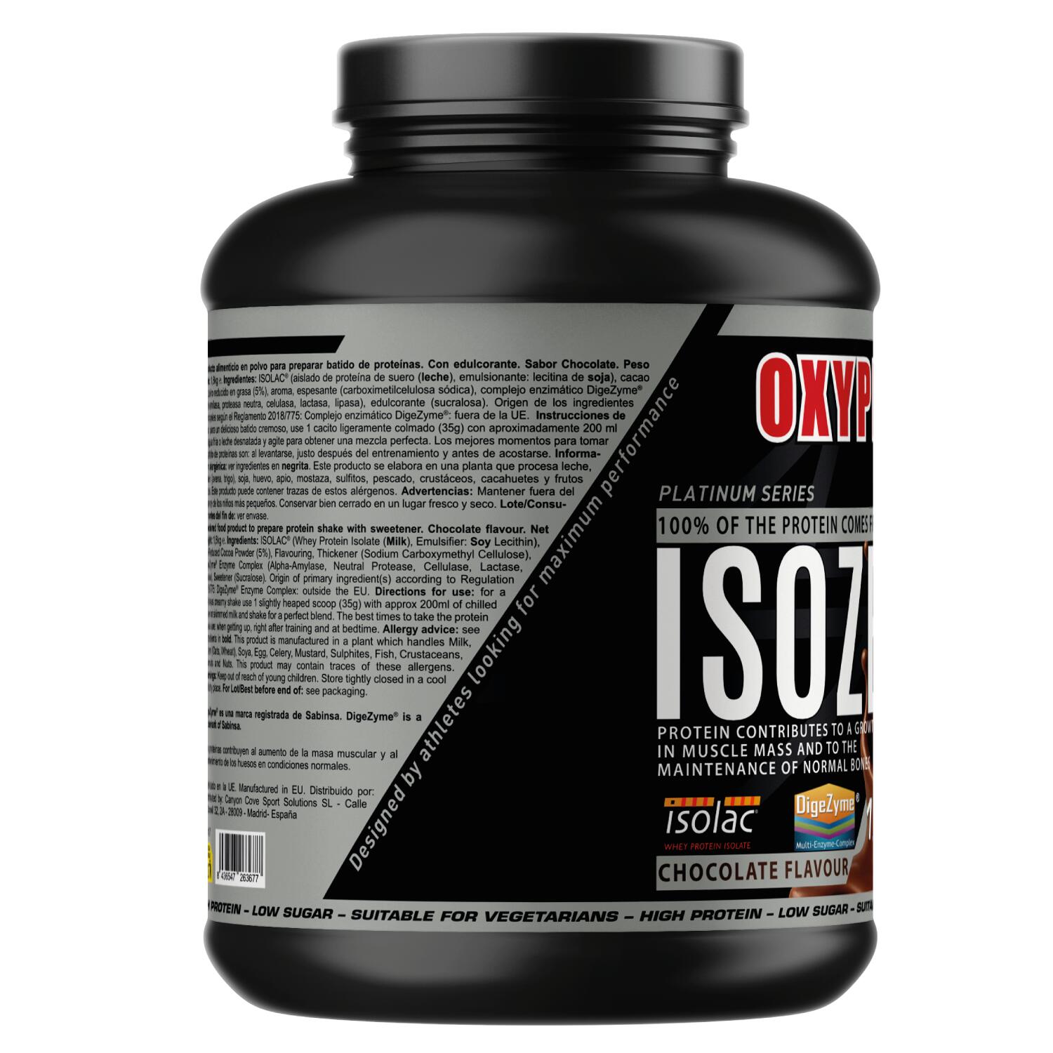 OXYPRO NUTRITION - ISOZERO – PLATINUM SERIES (ISOLAC® con DigeZyme®) -1,8kg Sabo 3/5
