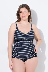 Femme Haut de tankini Bellieva. Sans bonnets souples. Imprimé rayé