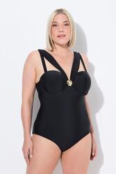 Femme Maillot de bain à bonnets souples et armatures. Bretelles