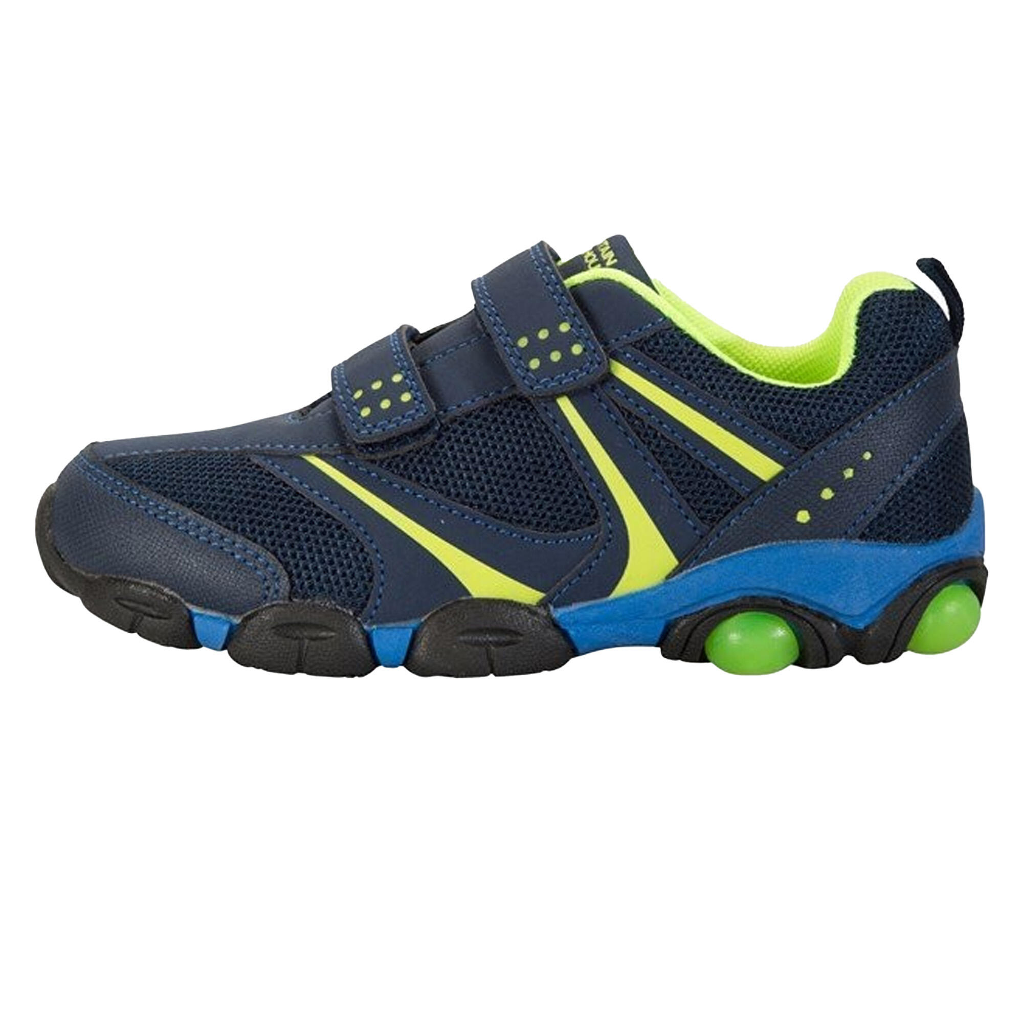 Sneaker, Aufleuchtend Kinder Marineblau/Limone 3/4