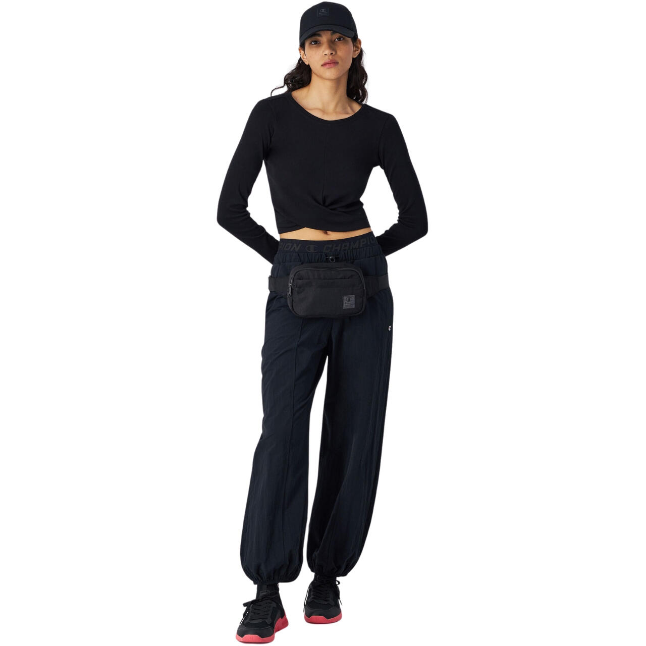 Top cropped a manica lunga Champion donna 100% cotone 4/5