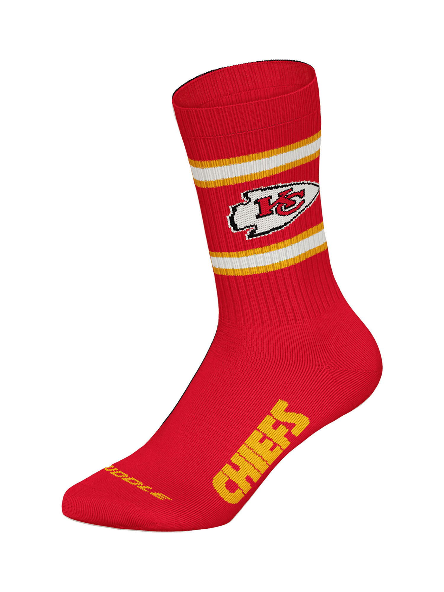 NFL Kansas City Chiefs 3-Pack Soft Cotton Crew Socks | 35/38 Red/White/Black 3/4