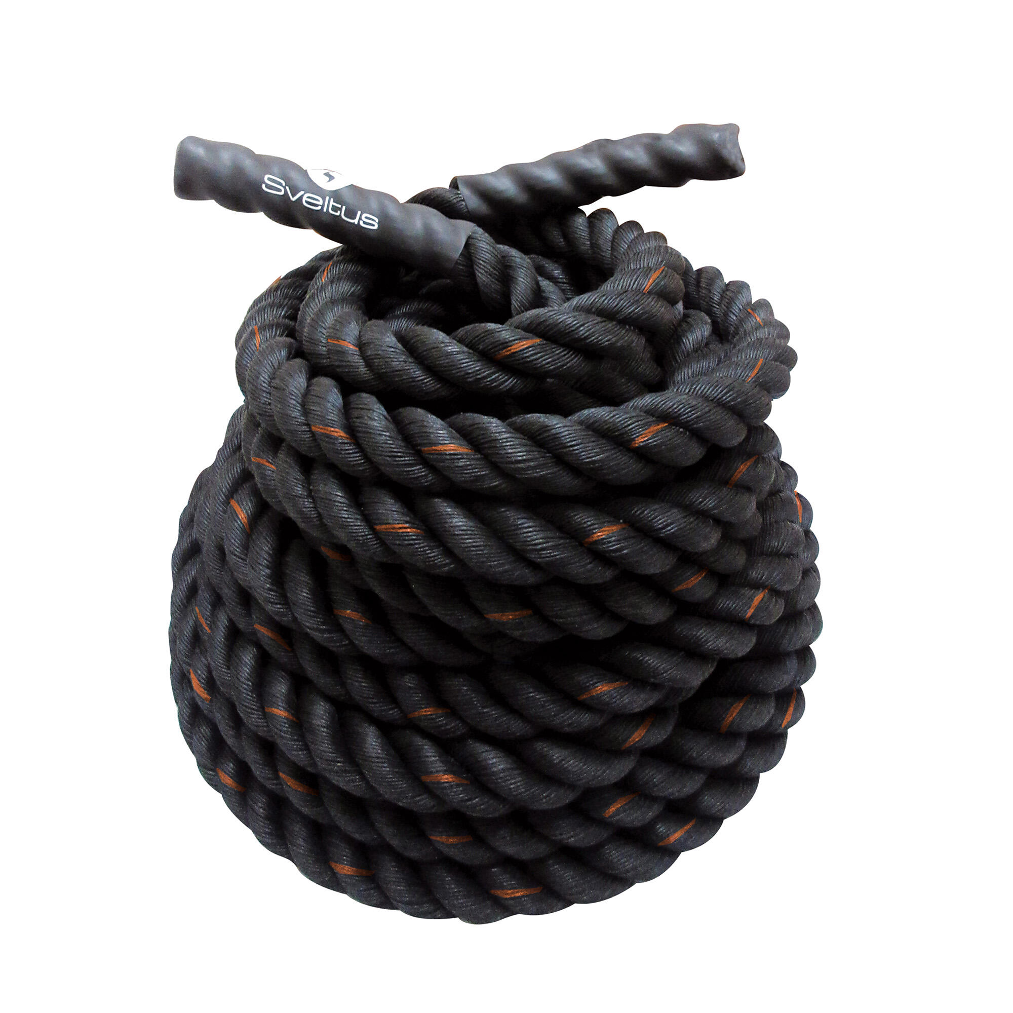 Battlerope polyester 3,8 cm noir 10 m ou 15 m pour cross-training 7/7