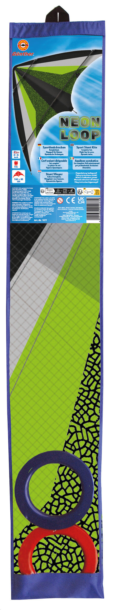 Aquilone Spectro Linea Singola – Classico Malese 65x80 Cm, Poliestere Ripstop, Con 2 Code Da 4 M E Maniglia – Per Bambini Dai 3 Anni - 5