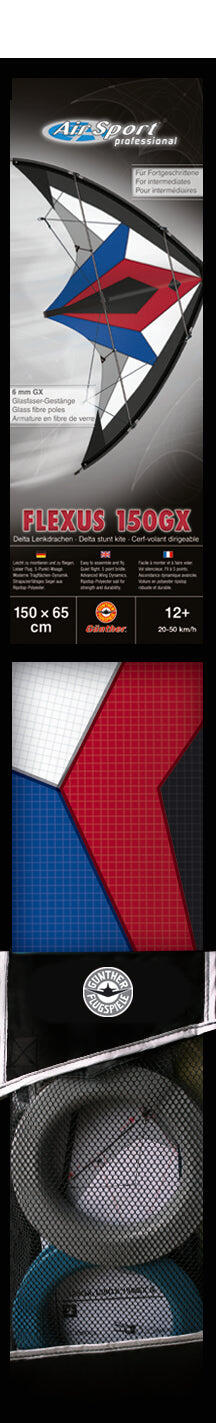 Kite acrobático Gunther Flexus 150 GX GU1041 Vermelho 150 x 65 cm 2/2