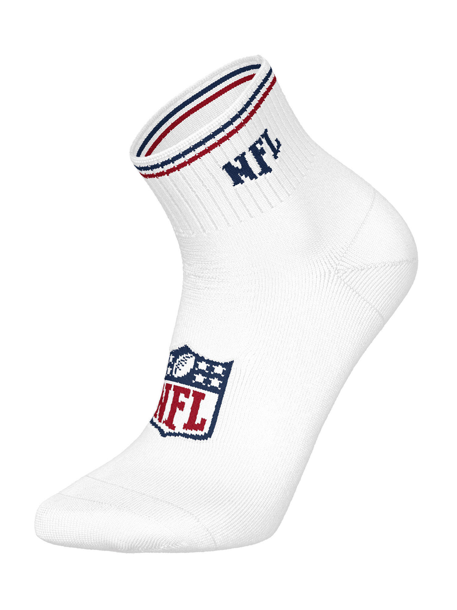 American Football Freizeitsocken atmungsaktiv unisex - NFL Shield Quarter weiß 2/2
