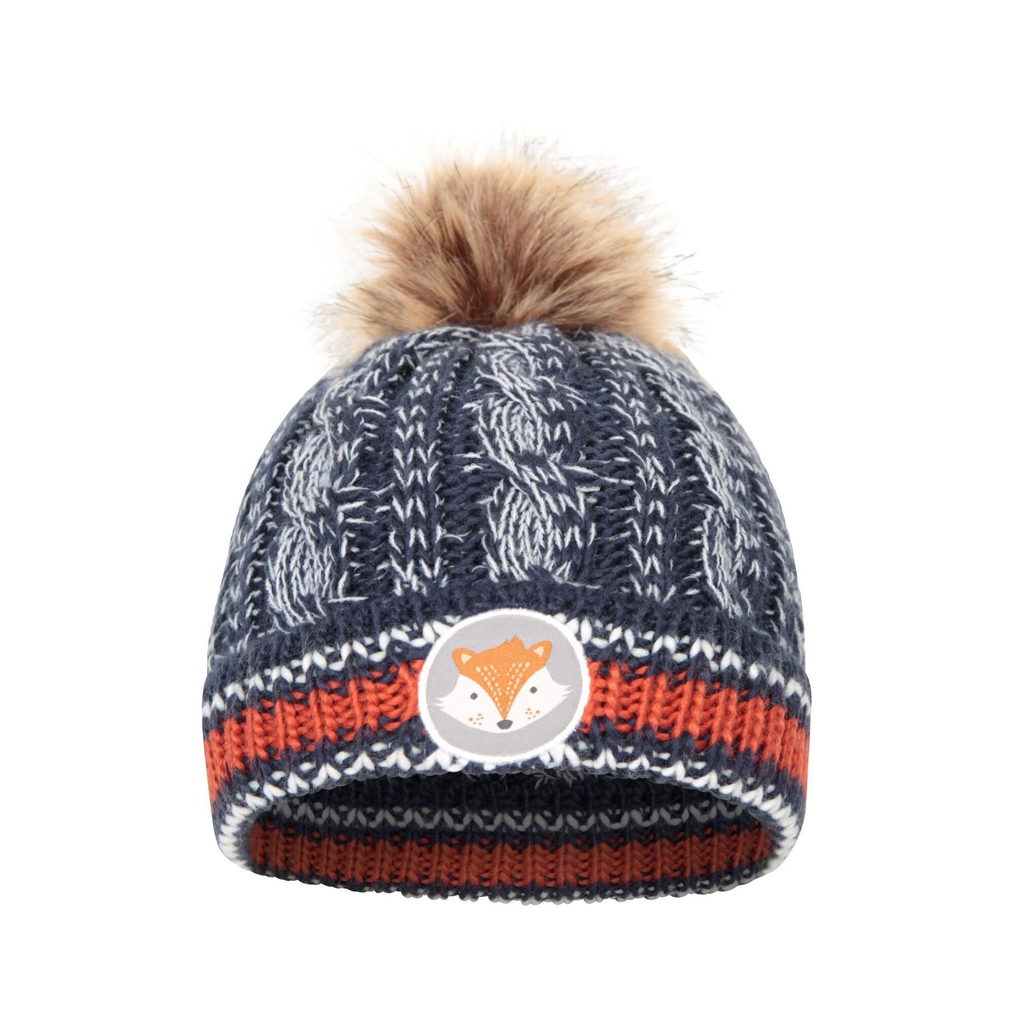 MOUNTAIN WAREHOUSE Childrens/Kids Badge Pom Pom Beanie (Navy)