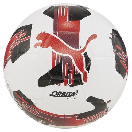 Piłka nożna Puma Orbita 5 Fusion biało-czerwono-czarna 84331 04