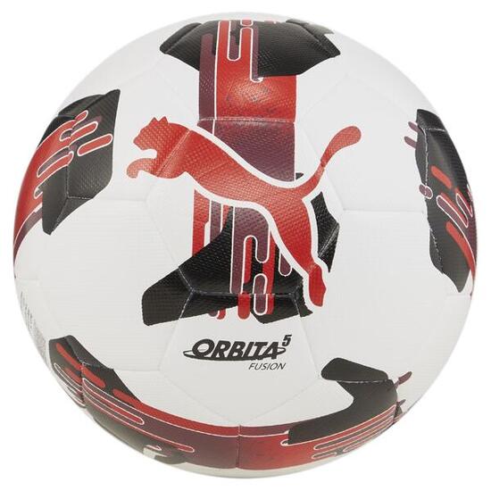 Piłka nożna Puma Orbita 5 Fusion biało-czerwono-czarna 84331 04
