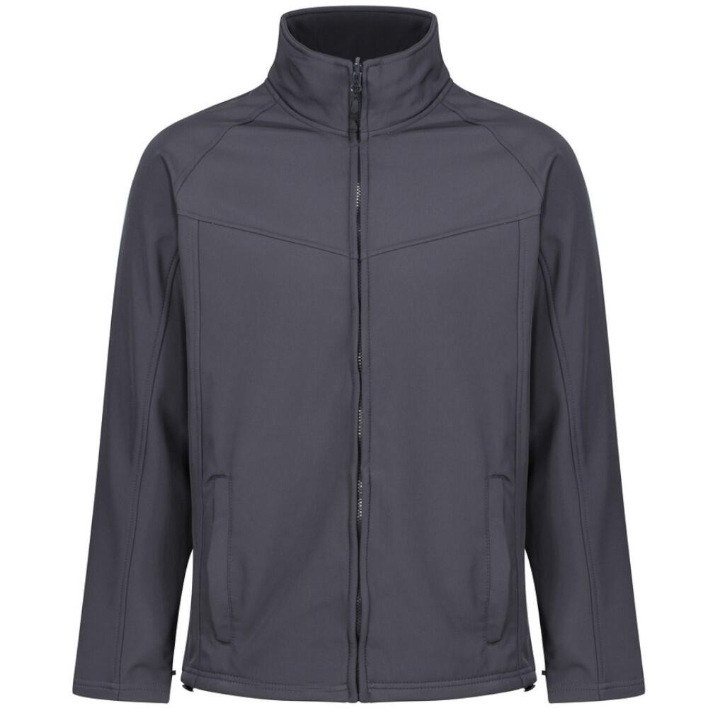 Uproar Mens Softshell Wind Resistant Fleece Jacket (Seal Grey) 1/4