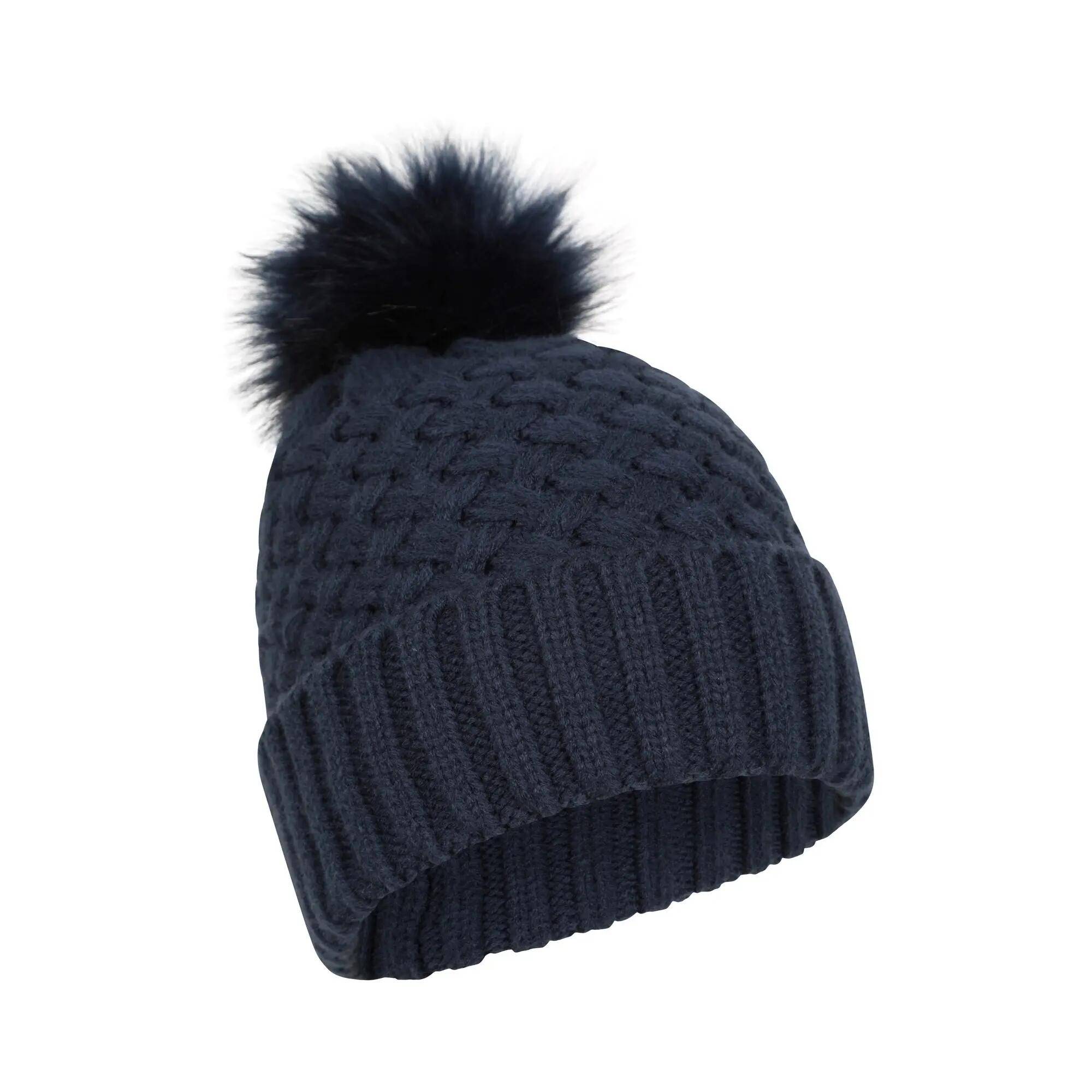 Cappello A Cuffia Pom Pom Foderato Di Borg Donna Mountain Warehouse Lisbon Blu 4/4
