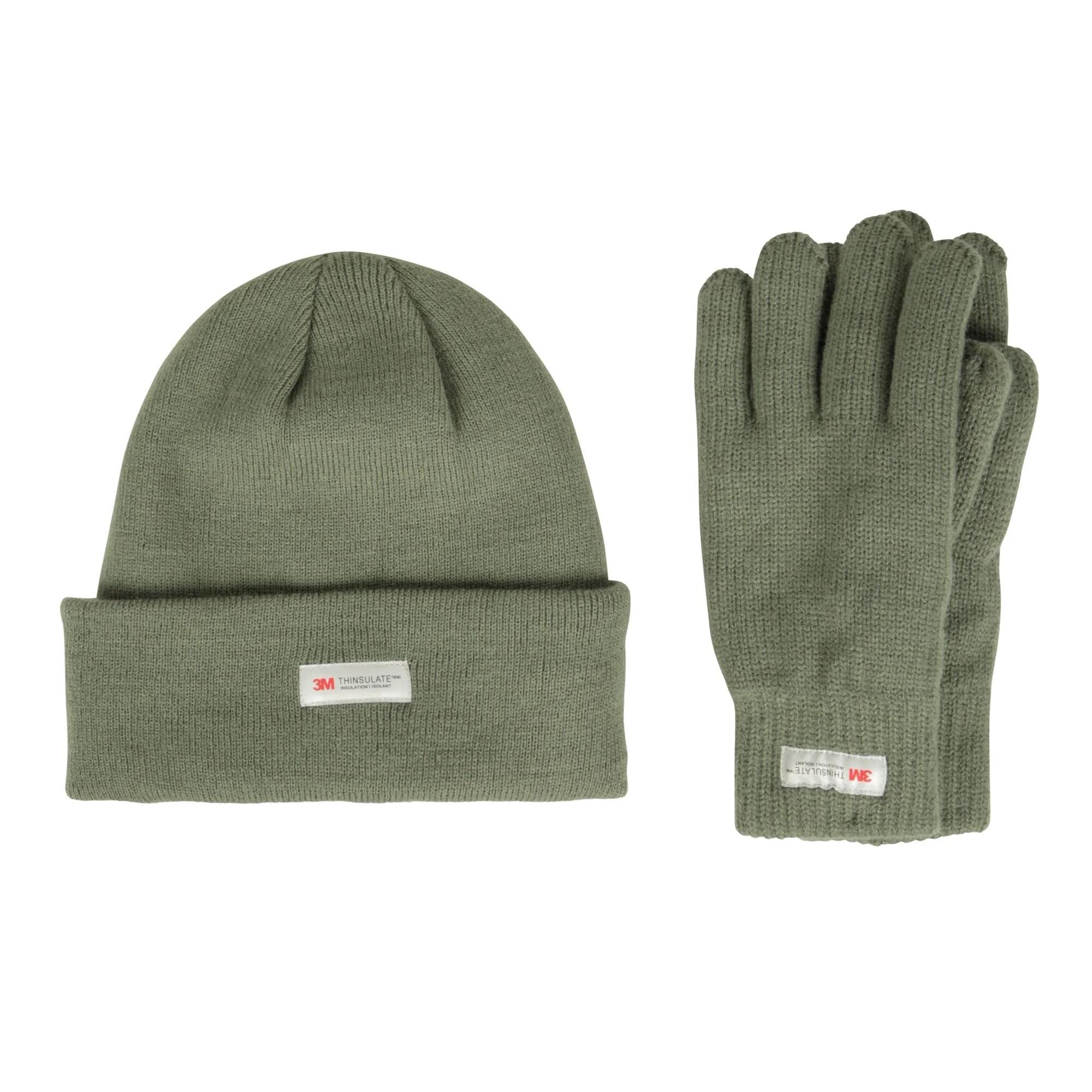 MOUNTAIN WAREHOUSE Womens/Ladies Thinsulate Fleece Beanie & Gloves Set (Green)