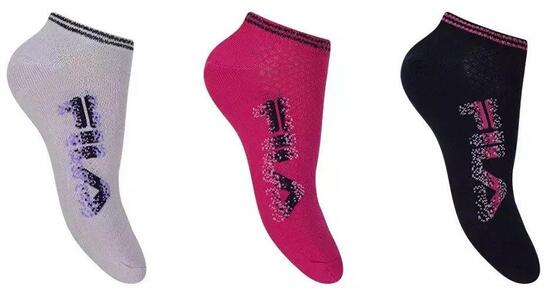 Fila 3er-Pack Sneaker-Socken mit Blumenmotiv, Größe 39-42