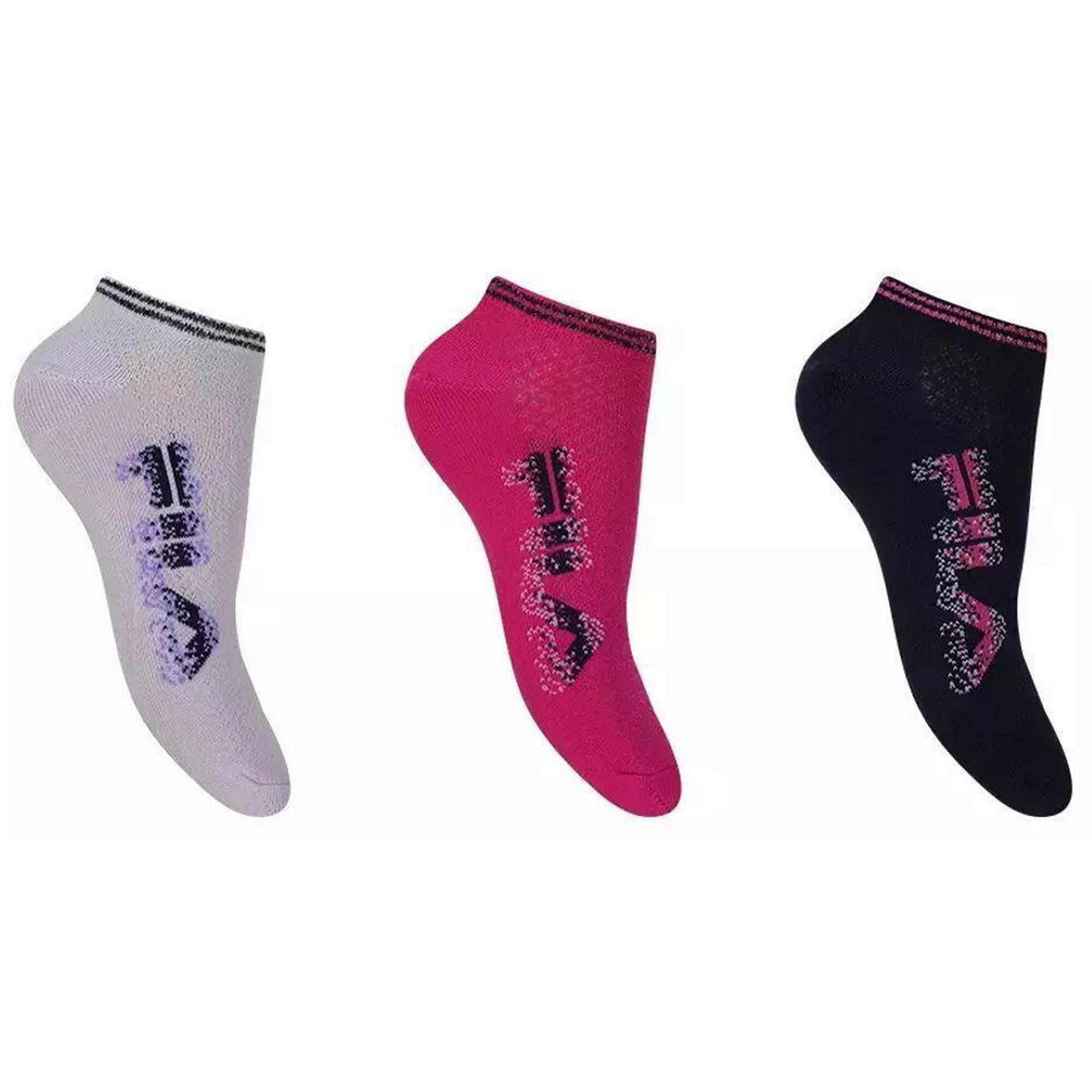 Fila - Fila Lot De 3 Socquettes Motif Floral 39-42 - Chaussettes - Bleu|gris|multicolore - 39/42 - Decathlon