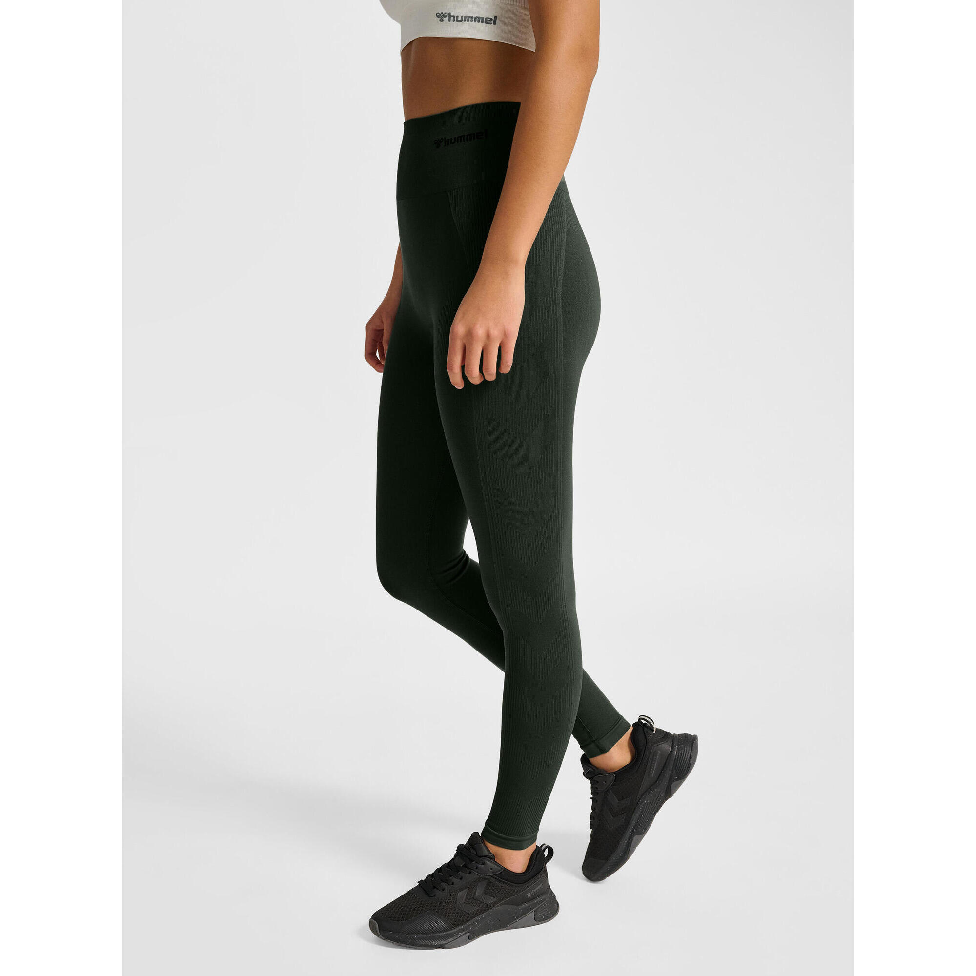 Hummel - Enfiler Collants Hmltif Entraînement Femme Hummel - Legging - Marron|vert - S - Decathlon