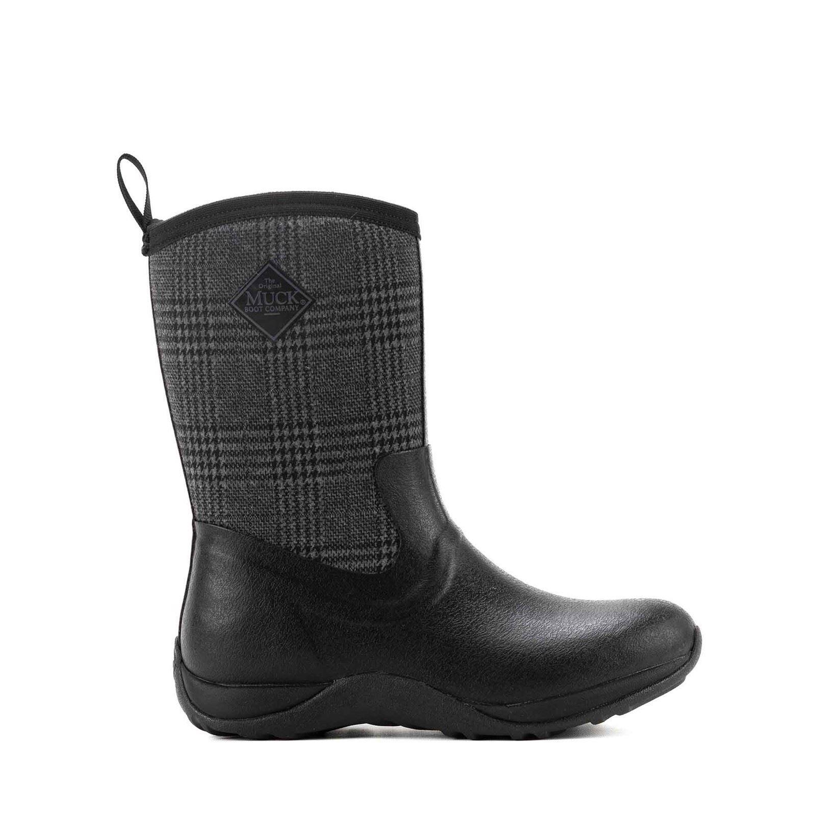 Muck Boots Arctic Weekend Rubber Women's Black/Plaid Winter Mid Calf Boots 1/1
