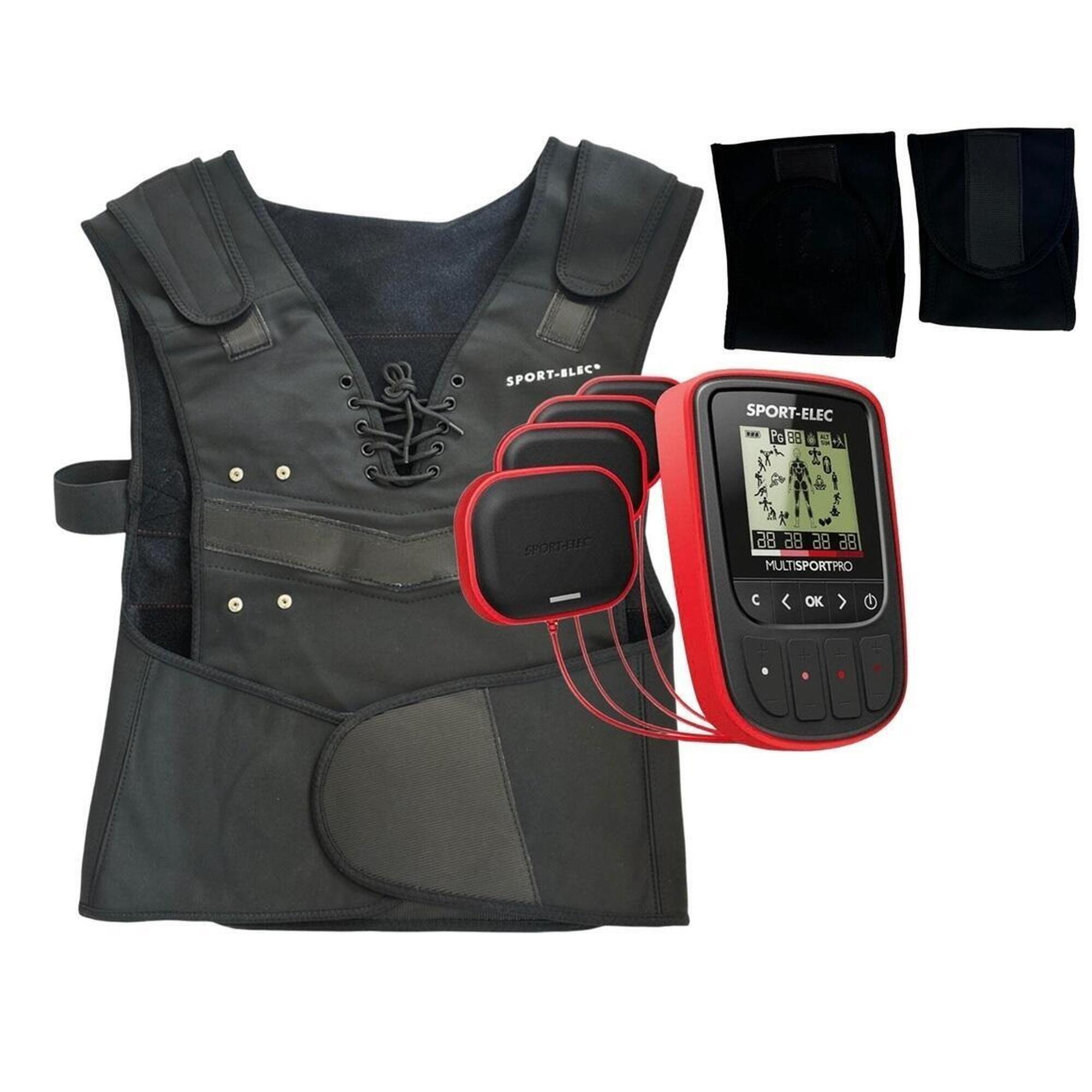 Sport-elec - Electrostimulateur Musculaire Sport-elec Multisport Pro Gilet Brassards - Electrostimulateur - Rouge - Taille Unique - Decathlon