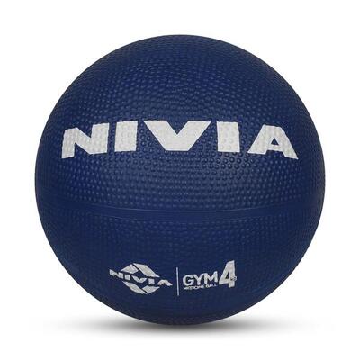 Nivia medicine ball – 4 kg, blauw, anti-slip fitnessbal