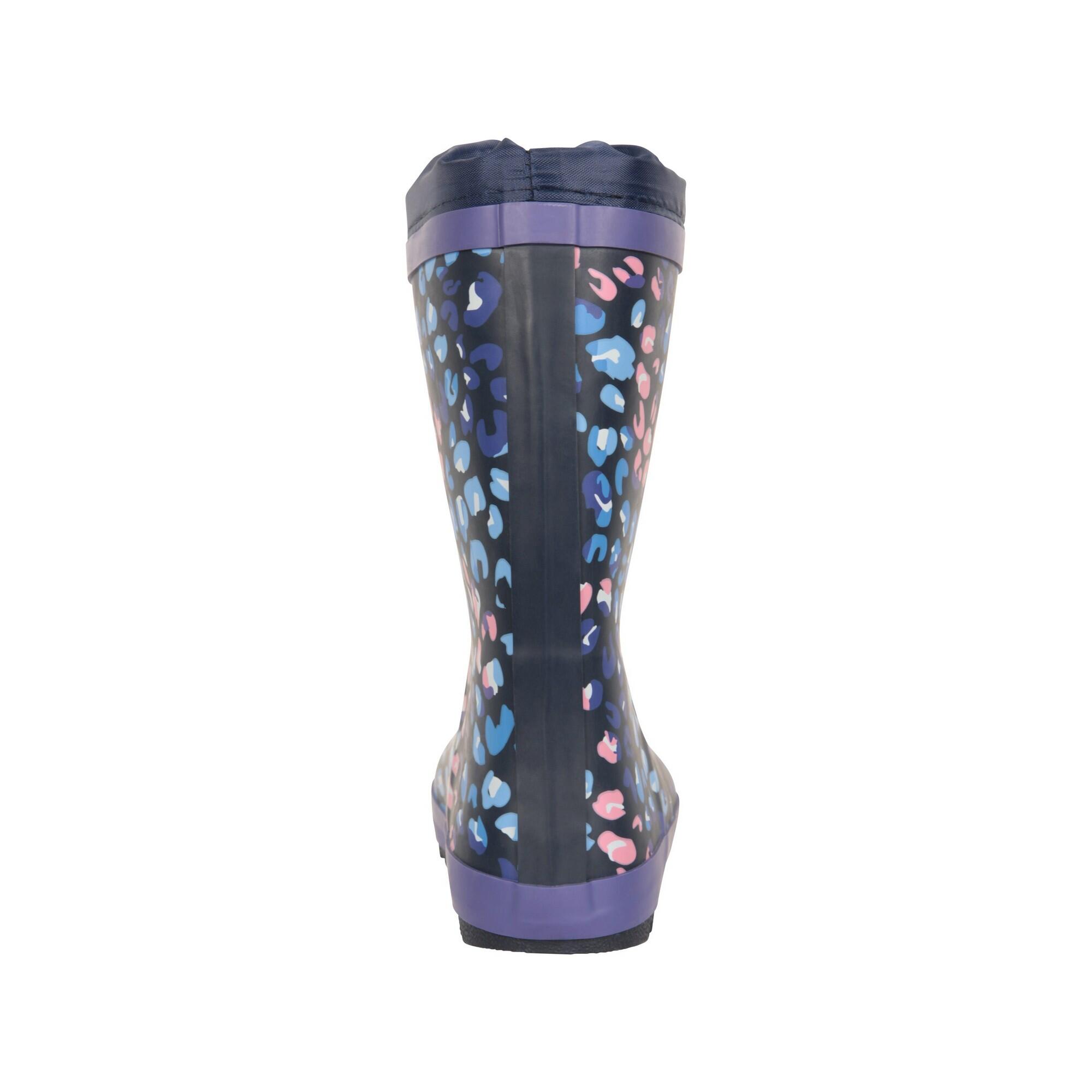 Gummistiefel, LeoMuster Kinder Violett 2/4