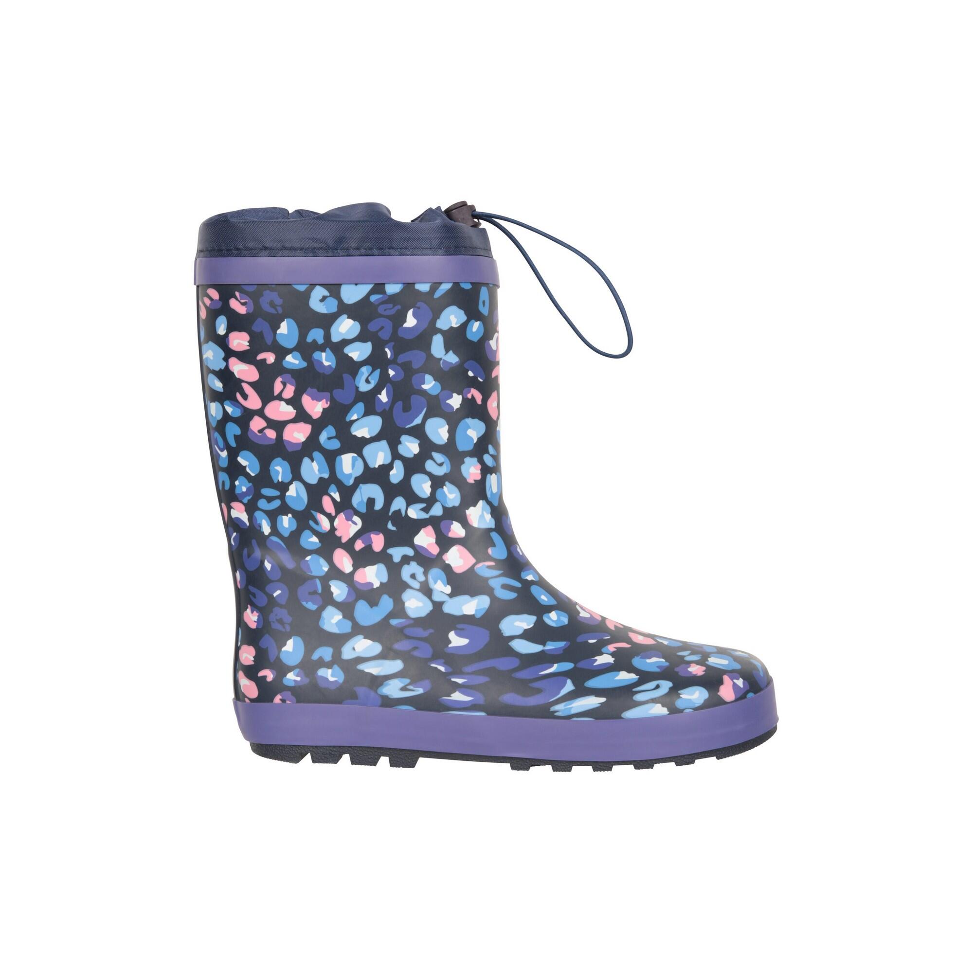Gummistiefel, LeoMuster Kinder Violett 4/4