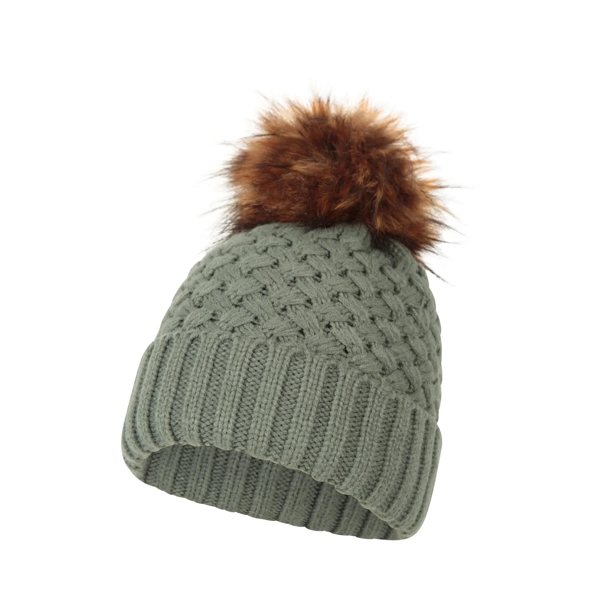 Cappello A Cuffia Pom Pom Foderato Di Borg Donna Mountain Warehouse Lisbon Verde 4/5