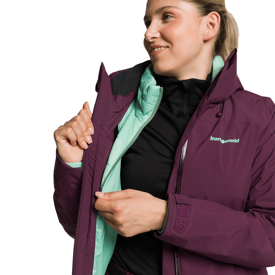 Chaqueta 3 en 1 para Mujer Trangoworld Lohra complet Morado/Negro Impermeable 7/7