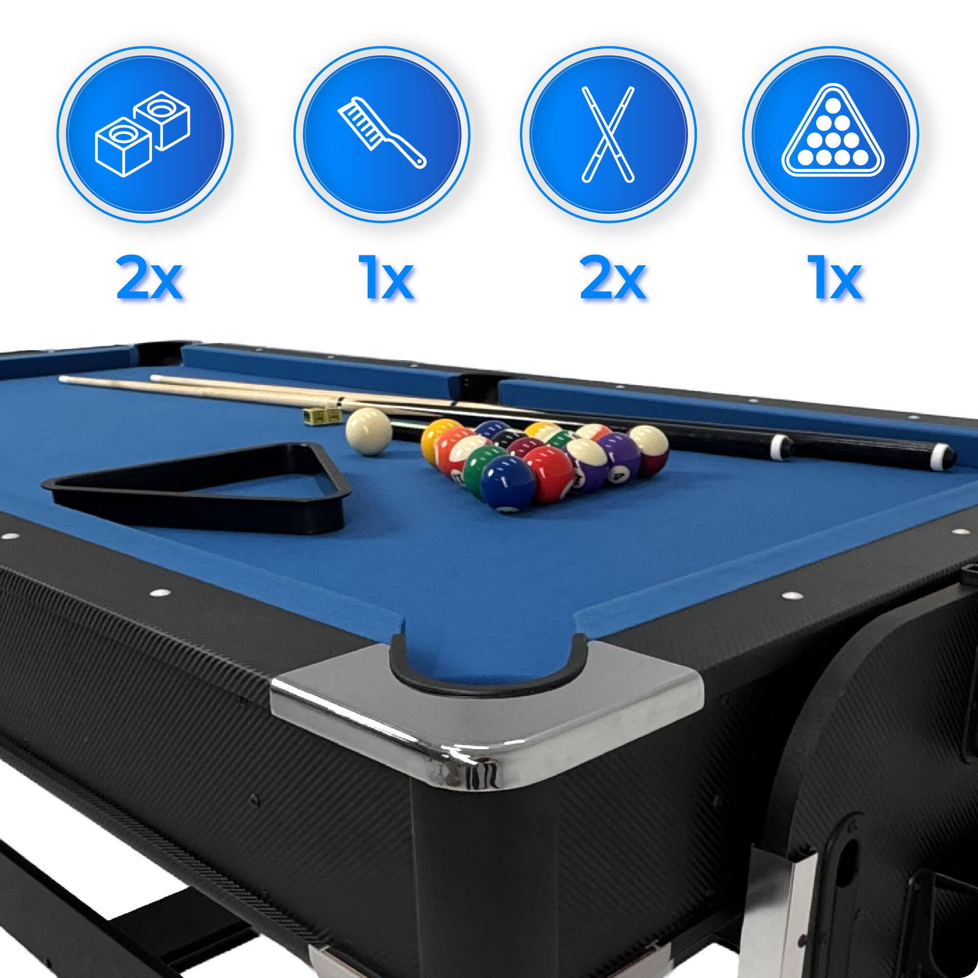 Tavolo 4 in 1 per biliardo, air hockey e tennis da tavolo Thunder CRUSH 7FT 3/7