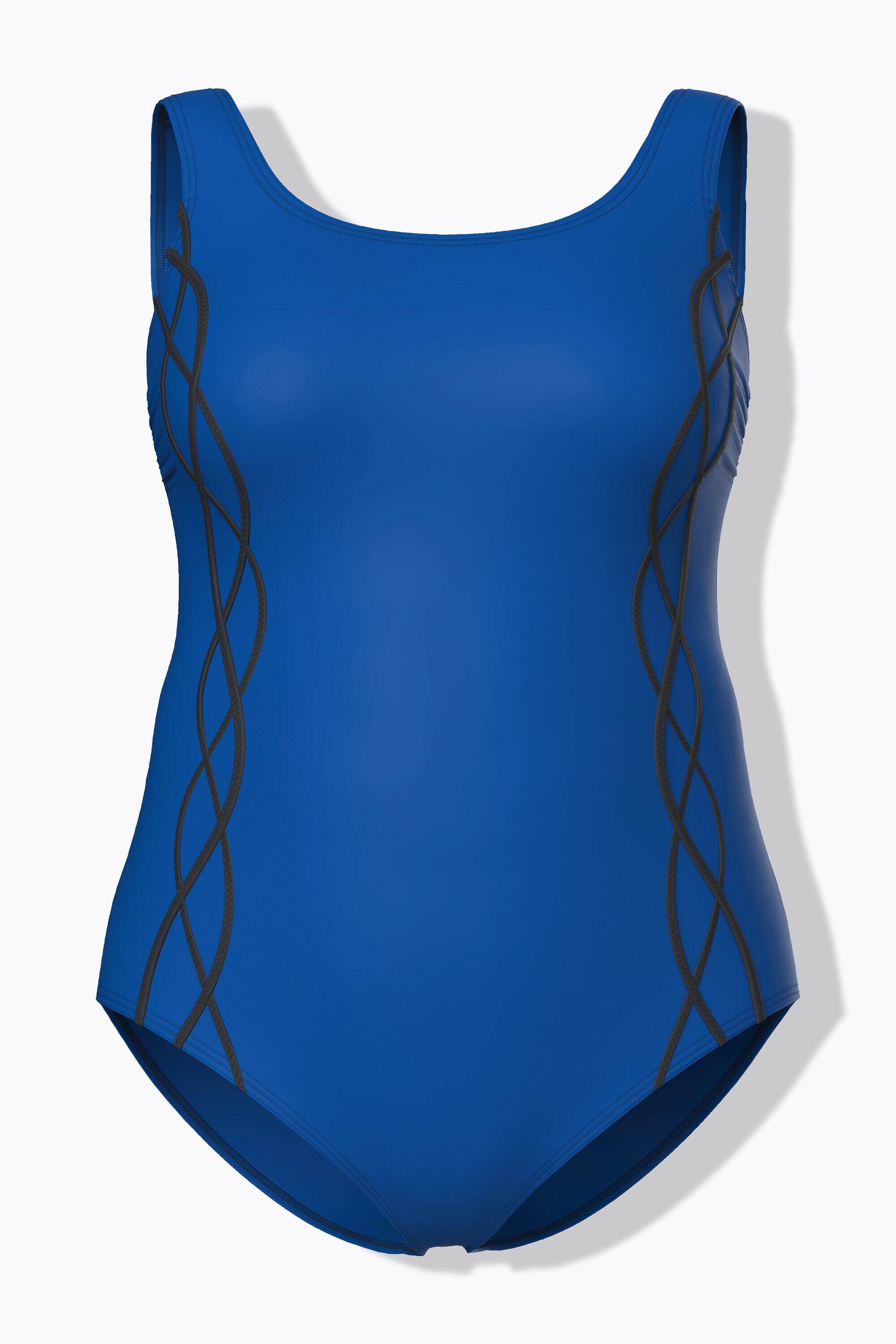 Femme Maillot de bain sans bonnets souples décolleté rond et passepoil 6/7