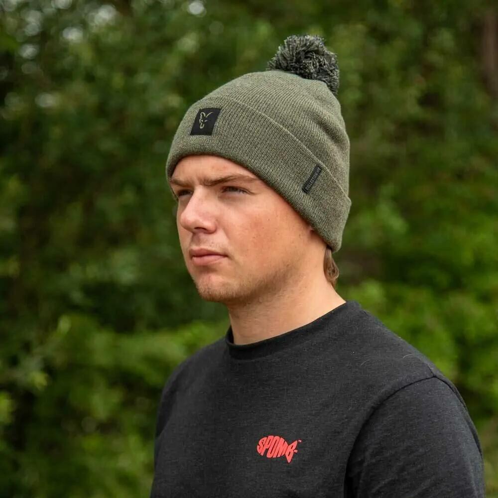 Bonnet à pompon Fox Collection Vert/Noir 2/6