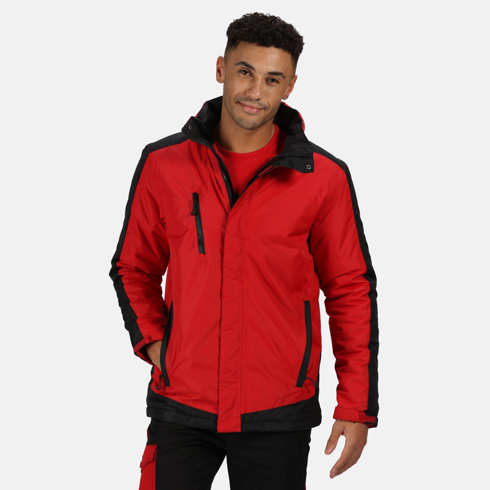 Mens Contrast Full Zip Jacket (Raspberry Red/Graphite Black) 4/5